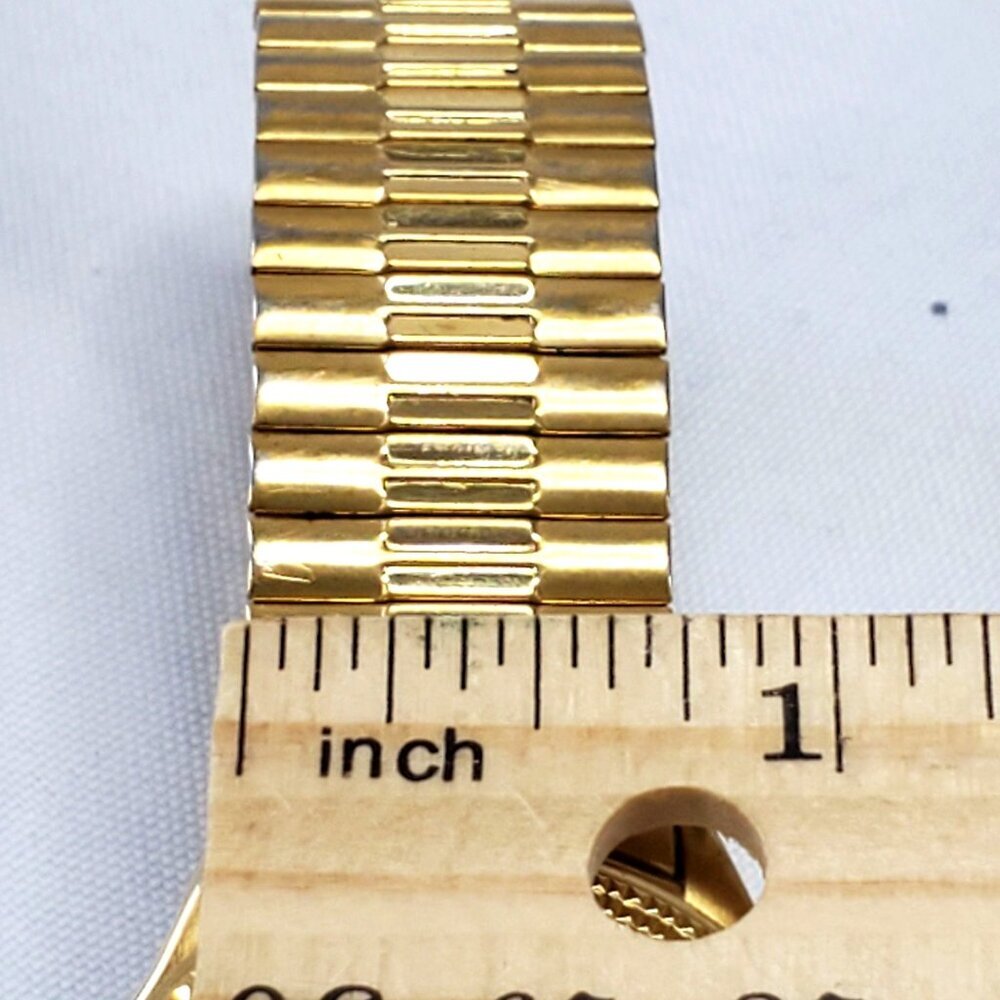 Elgin II Gold-Tone Mens Watch Black Dial Day & Date Display Water Resistant - Picture 10 of 11